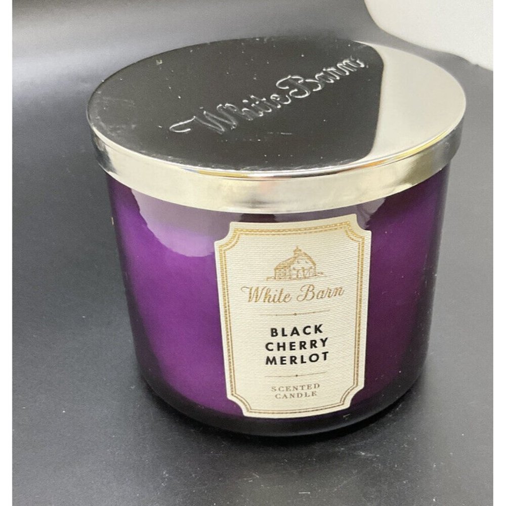 New White Barn BLACK CHERRY MERLOT Large 14.5‎ Oz Candle Jar